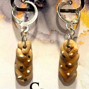NEW Everything But the Bagel Challah Polymer Clay & Resin Dangle Earrings